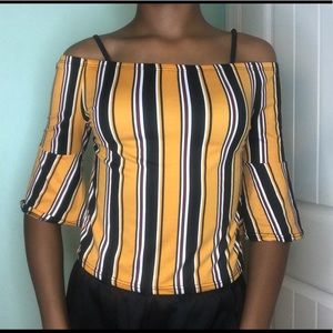 Off shoulder flare sleeved (long sleeved) blouse!!